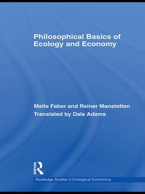cover image of Philosophical Basics of Ecology and Economy